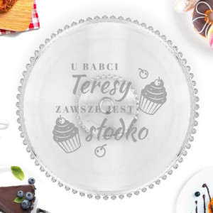 Patera na ciasto z grawerem dla babci - Zawsze słodko