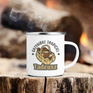 Kubek emaliowany z nadrukiem dla grzybiarza - Tropiciel