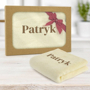 Ręcznik (70 x 140) z haftem w pudełku dla niego - Otulony