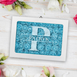 Ramka z kwiatami z grawerem dla niego - Imiennik