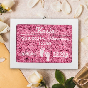 Ramka metryczka z grawerem dla dziewczynki - Wyjątkowa chwila