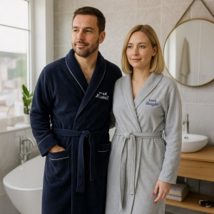 Szlafroki dla pary z haftem na ślub - Małżeństwo