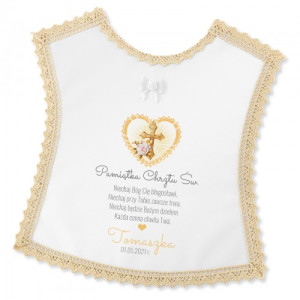 Szatka do chrztu z nadrukiem dla chłopca - Złoty blask