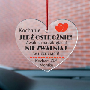 Zawieszka do samochodu z nadrukiem dla ukochanego - Na zakręcie