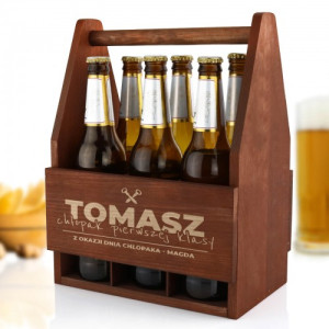 Skrzynka na piwo z grawerem na dzień chłopaka - Pierwsza klasa