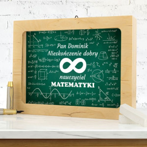 Ramka tablica szkolna z nadrukiem dla matematyka - Nieskończenie dobry