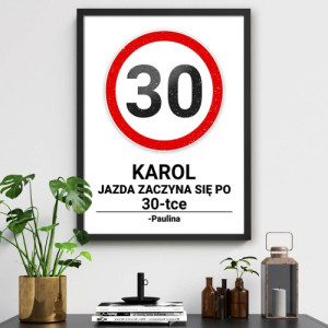 Obraz na płótnie w ramce (30x40 cm) na 30 urodziny - Ale jazda