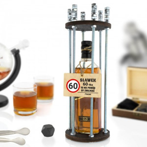 Klatka na alkohol z nadrukiem na 60 urodziny - Nie zwalniaj
