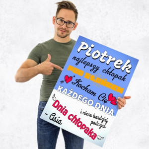 Kartka XXL z życzeniami na dzień chłopaka - Najlepszy pod słońcem