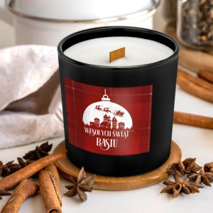 Świeca zapachowa z drewnianym knotem na święta - Coraz bliżej święta