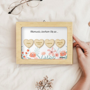 Drewniana ramka dla mamy z personalizacją - Bardzo Cię kocham