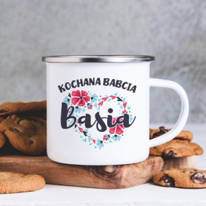 Kubek emaliowany z nadrukiem dla babci - Od serca