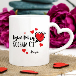 Kubek z nadrukiem dla niego na walentynki - Strzała amora
