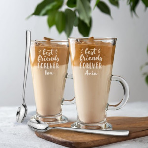 Szklanki do latte z grawerem dla przyjaciółek - Forever