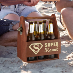 Skrzynka na piwo z grawerem dla faceta - Super gość