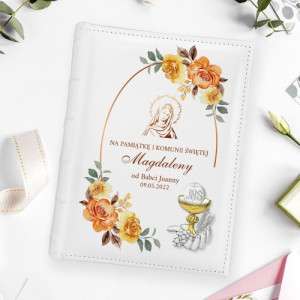 Album na zdjęcia z kielichem i nadrukiem na komunię - Złoty kielich