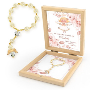 Dziesiątek różańca na chrzest dla dziewczynki - Aniołek