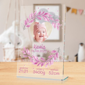 Statuetka metryczka ze zdjęciem dla dziewczynki - Calineczka