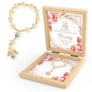 Dziesiątek różańca na komunię dla dziewczynki - Matka Boża