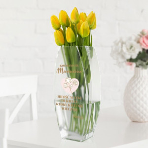 Wazon szklany z nadrukiem dla mamy - Trwała więź