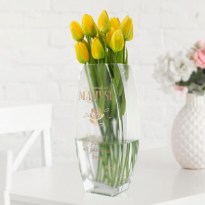 Wazon szklany z nadrukiem na dzień mamy - Najpiękniejsza miłość