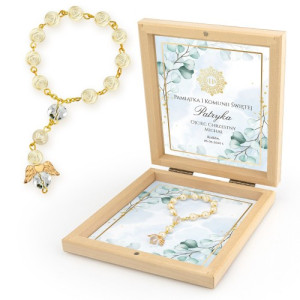 Dziesiątek różańca na komunię dla chłopca - Hostia