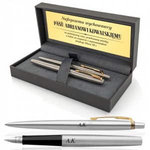 Pióro i długopis Parker w etui z grawerem dla wychowawcy - Wyrozumiałość