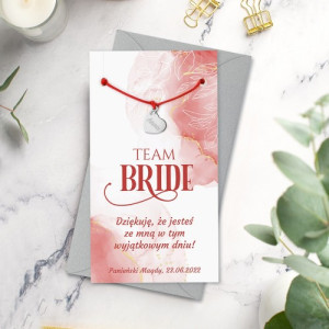 Bransoletka na sznurku z grawerem na wieczór panieński - Team bride