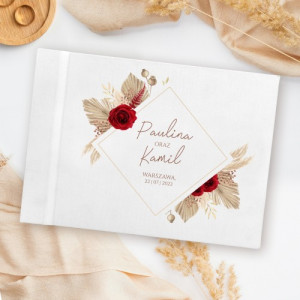 Album na zdjęcia ręcznie robiony z nadrukiem na ślub - Boho