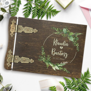 Album ślubny drewniany z nadrukiem - Tajemniczy ogród