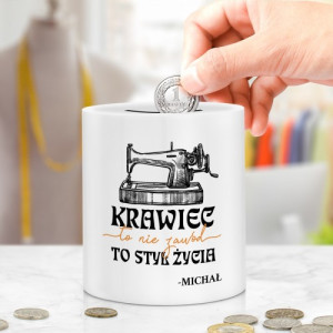 Skarbonka z nadrukiem dla krawca - Styl życia