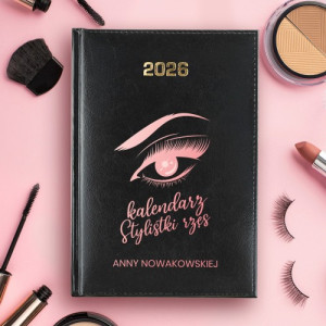 Kalendarz na 2026 z nadrukiem dla stylistki rzęs - Czarujące spojrzenie