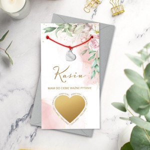 Bransoletka z grawerem i kartka zdrapka - Prośba o świadkowanie