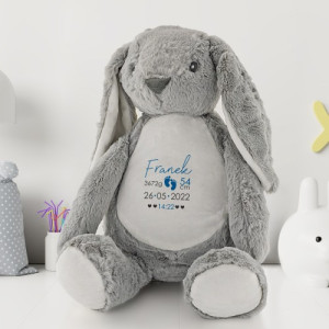 Maskotka królik z nadrukiem dla chłopca - Metryczka