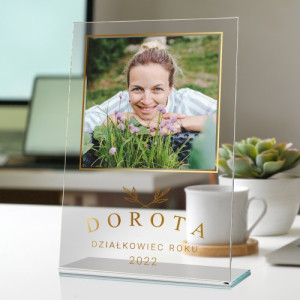 Statuetka ze zdjęciem dla ogrodniczki - Działkowiec roku