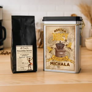 Kawa i puszka z nadrukiem dla pszczelarza - Nektar mocy