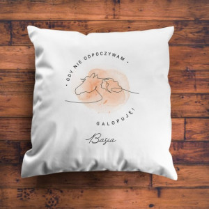 Poduszka z nadrukiem dla miłośniczki koni - Galopuję