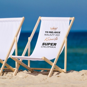 Leżak plażowy z nadrukiem dla chłopaka - Moje miejsce