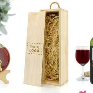 Skrzynka na wino z grawerem logo - Burgund