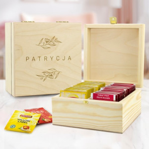 Skrzynka na herbatę z grawerem dla niej - Tea time