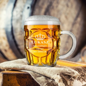 Kufel do piwa z grawerem dla faceta - Korona