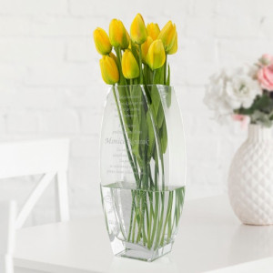 Wazon szklany z grawerem dla nauczycielki - Cierpliwość i troska