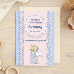 Kartka na chrzest z życzeniami dla dziewczynki na chrzest - Modlitwa