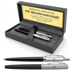 Pióro i długopis Parker z grawerem w etui dla wychowawcy - Autorytet