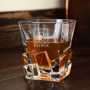 Szklanka do whisky Bohemia Crack z grawerem - Skała