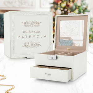 Kuferek na biżuterię z nadrukiem na święta - Świecidełka