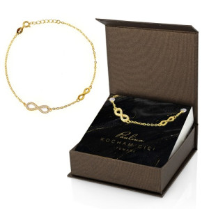 Bransoletka nieskończoność z cyrkoniami dla niej - Niekończące się uczucie