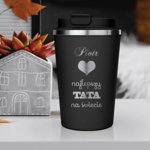 Kubek termiczny na kawę z grawerem dla taty - Serce