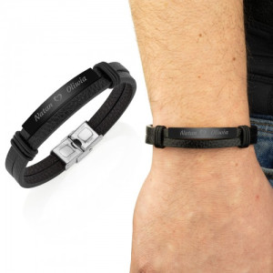 Bransoletka męska z grawerem dla niego - Zakochana para