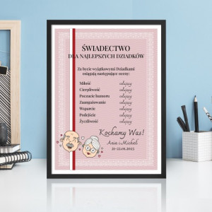 Plakat w ramce (30x40) na dzień babci i dziadka - Wyjątkowi dziadkowie